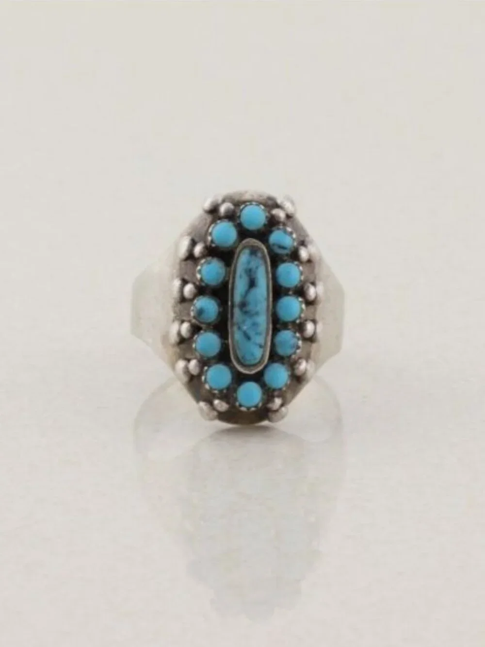 Men's Sterling Silver Turquoise Ring Size 12 Mens Ring
